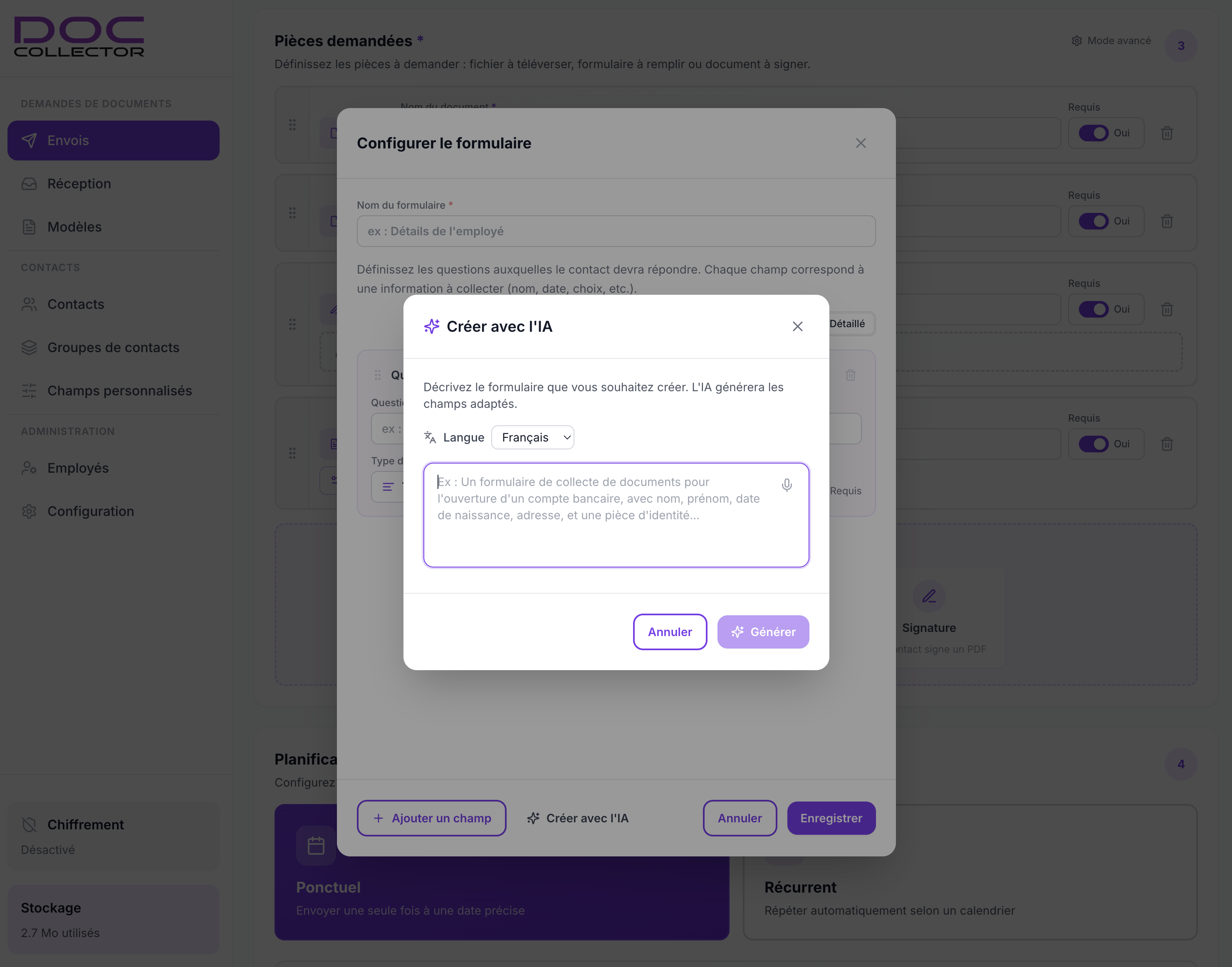 Formulaires et signatures DocCollector