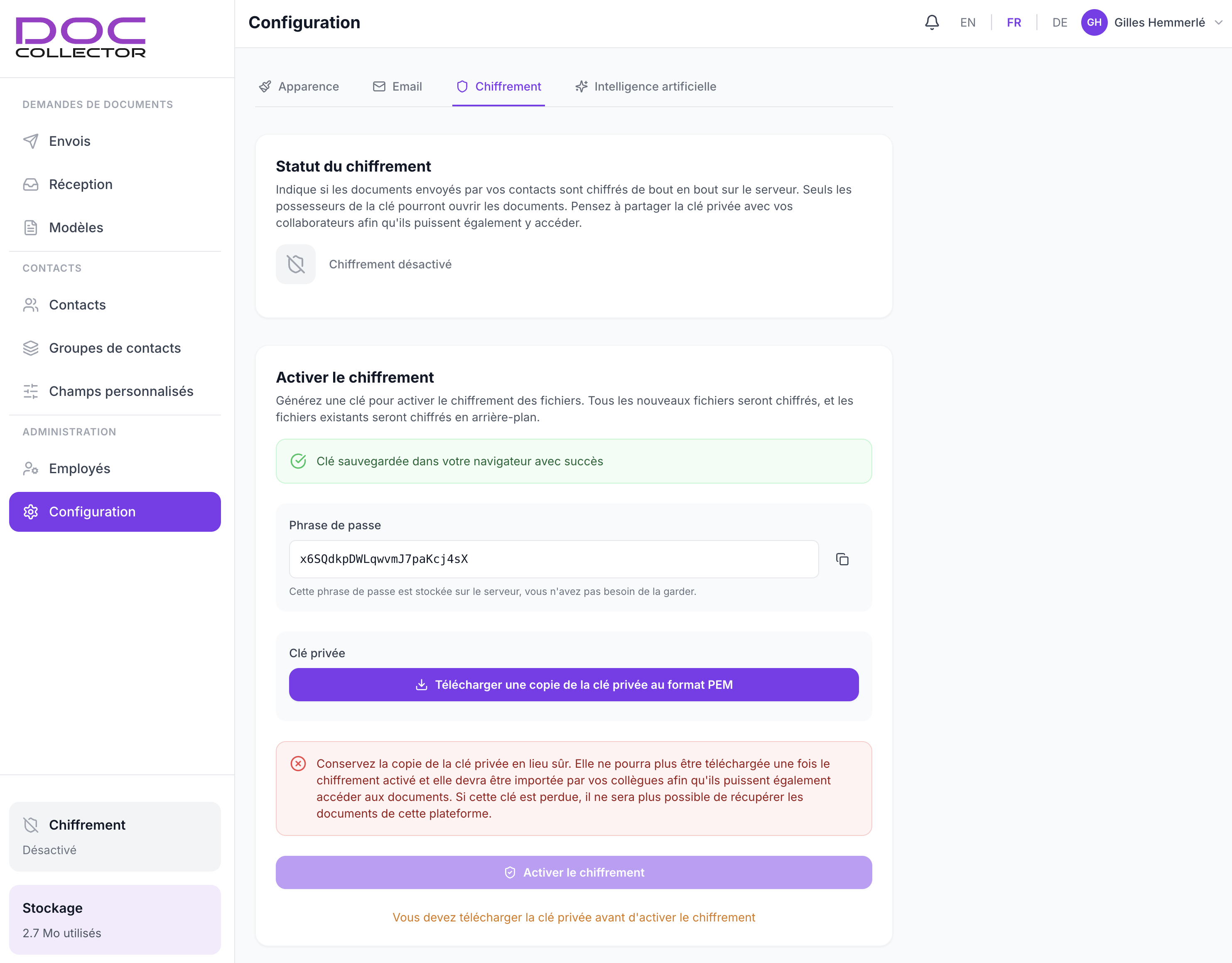 Portail client DocCollector